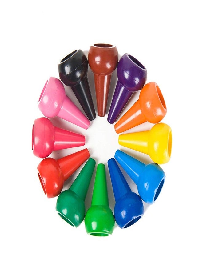 LECAMEBOR Finger Crayons for Toddlers, Non-Toxic Crayon for Kids Washable Palm-Grip Crayons 12 Colors Paint Crayon Sticks Stackable Toys for Boys and Girls - Image 1